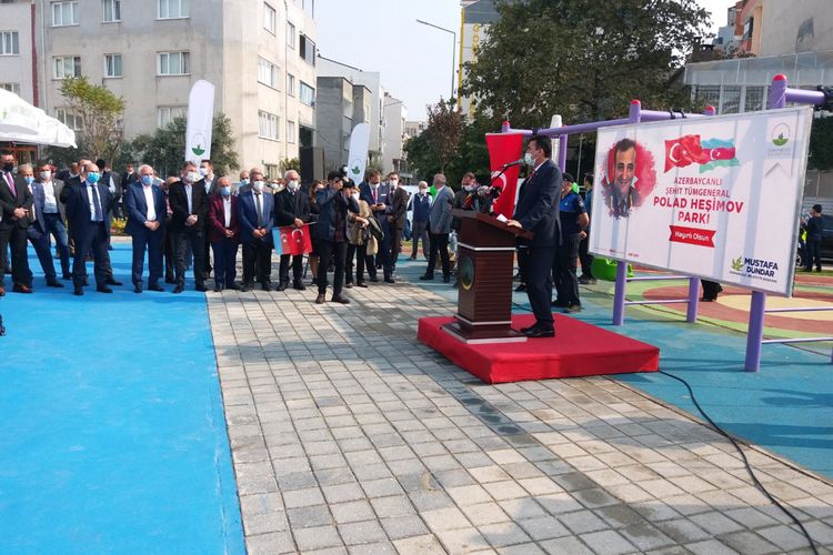 Türkiyədə şəhid general Polad Həşimov adına parkın açılışı olub - Foto