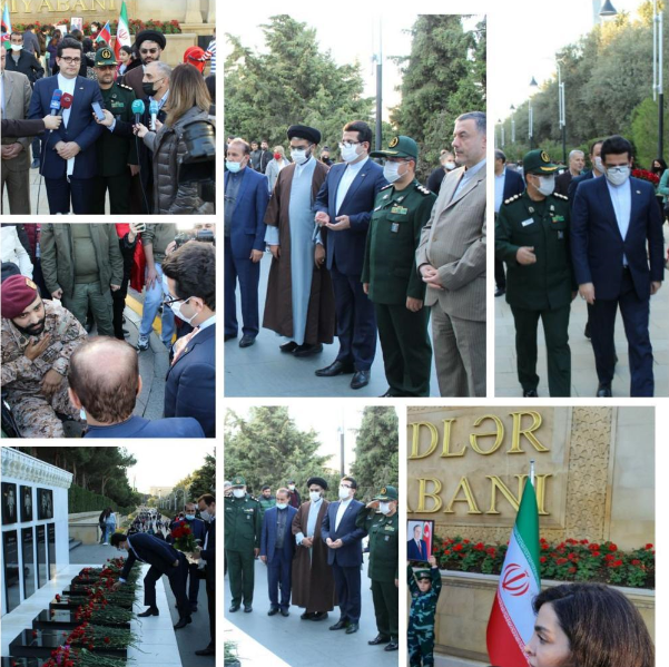 İran səfirliyinin əməkdaşları Şəhidlər Xiyamanını ziyarət etdi - Foto
