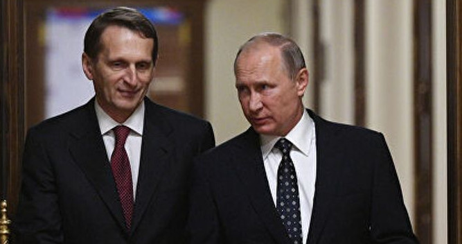 Serhey Narışkin və Vladimir Putin