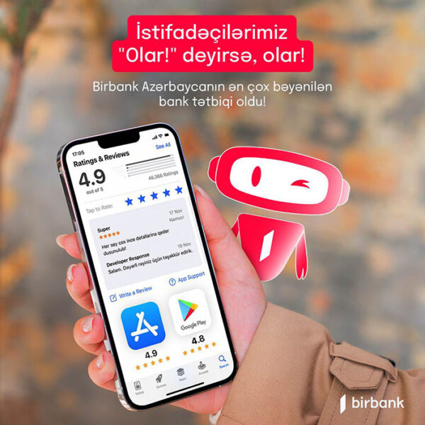 Birbank yenidən ən çox istifadə olunan və bəyənilən rəqəmsal platforma oldu