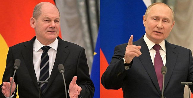 Olaf Şolz və Vladimir Putin