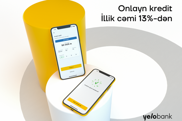 Yelo Bank-dan 50 000 AZN-dək onlayn kredit