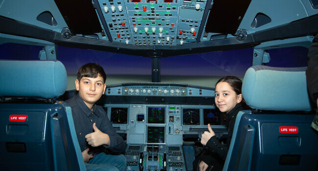 Şəhid övladları Pilotların Hazırlığı Mərkəzini ziyarət ediblər - Video
