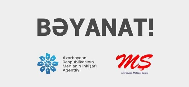 Azərbaycan Respublikasının Medianın İnkişafı Agentliyi və Azərbaycan Mətbuat Şurasının birgə bəyanatı